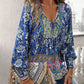 💖LAST DAY SALE 49% OFF💖Women's Fashion Printed v-Neck Long Sleeve Shirt