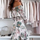 🌼Floral Print Off-Shoulder Top & Maxi Skirt Two-Piece Set👒