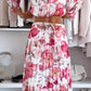 🌼Floral Print Off-Shoulder Top & Maxi Skirt Two-Piece Set👒