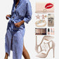 🔥Time-limited Promotion 49% OFF🌟Loose Striped Half Sleeve Shirt Dress👗