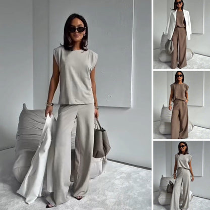 🎉Hot Sale 49% OFF🎉Women’s 2-Piece T-Shirt & Wide Leg Dress Pants Set👗