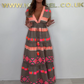 👗Women's Loose V-Neck Vintage Stripe Pattern Sleeveless Dress☀️