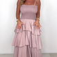 🏖️2025 New Arrivals 💃Solid Color Spaghetti Tiered Skirt
