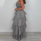 🏖️2025 New Arrivals 💃Solid Color Spaghetti Tiered Skirt