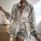 💐Women’s Vintage Floral Print Top & Shorts Two-Piece Set👕🩳