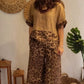 🎨Stylish Patchwork Short Sleeve Top & Wide Leg Pants Two Piece Set👯