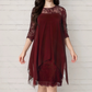 👑Women's Elegant High-Low Hem Lace Overlay Dress🌺