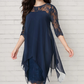 👑Women's Elegant High-Low Hem Lace Overlay Dress🌺