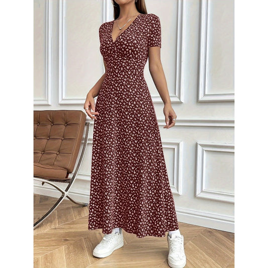 🌺Women's Casual V-Neck Floral Maxi Dress💃