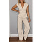 🛍️Limited Time 49% OFF💋Women's Elegant V-Neck Top & Pants Set