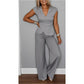 🛍️Limited Time 49% OFF💋Women's Elegant V-Neck Top & Pants Set