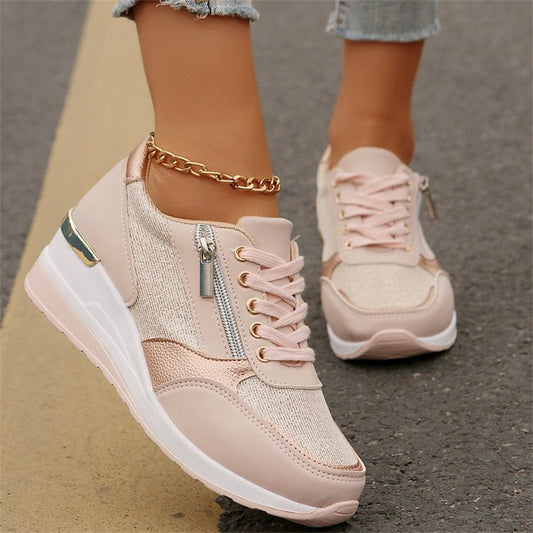 Mesh. Lace-Up. Wedge. Side Zipper. The Perfect Casual Sneaker! ✨👟