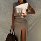 🌸New Arrival 49%OFF💖 Women's Elegant Top & High Slit Skirt Set