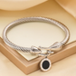 Vintage-Inspired Delicate Spiral Rope Texture Bracelet with Horseshoe Clasp