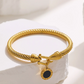 Vintage-Inspired Delicate Spiral Rope Texture Bracelet with Horseshoe Clasp