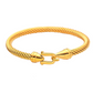 Vintage-Inspired Delicate Spiral Rope Texture Bracelet with Horseshoe Clasp