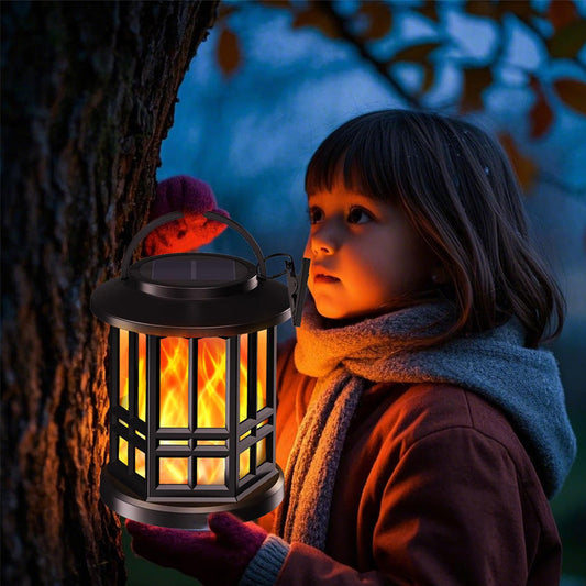 🔥Waterproof Outdoor Solar Flame Lantern Light💡