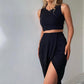 🌸New Arrival 49%OFF💖 Slim Sleeveless Top & Irregular Midi Skirt Set