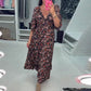 💜Time-limited Special 49%OFF⏰V-neck Printed Maxi Dress with 3/4 Sleeves