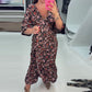 💜Time-limited Special 49%OFF⏰V-neck Printed Maxi Dress with 3/4 Sleeves