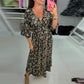 💜Time-limited Special 49%OFF⏰V-neck Printed Maxi Dress with 3/4 Sleeves