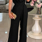 Women's Casual Ruched Halter Jumpsuits