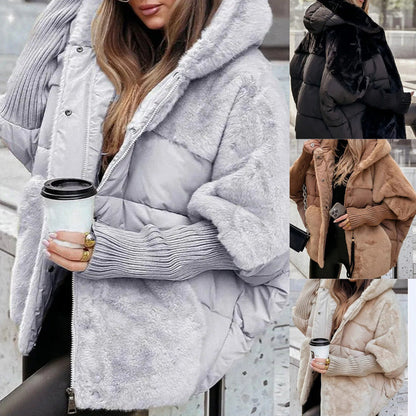 ❄️Winter Hot Sale  50% Off💖Women’s Oversized Hooded Patchwork Puffer Coat