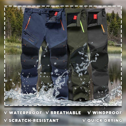 🏆LAST DAY SALE 50% OFF!!🔥Men's Waterproof Winter Trousers with Fleece Lining Cargo Pants