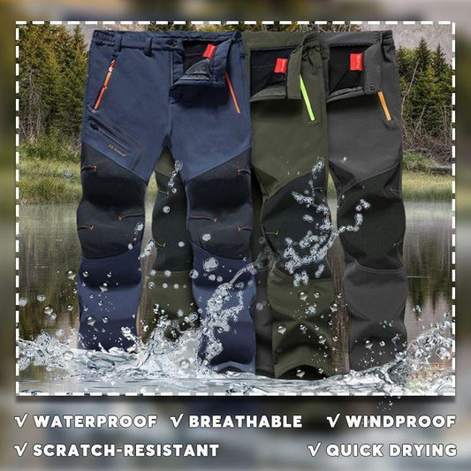 🏆LAST DAY SALE 50% OFF!!🔥Men's Waterproof Winter Trousers with Fleece Lining Cargo Pants