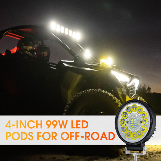 DOMINATE THE DARK! 💪 4-Inch 99W Off-Road LED Pod - Extreme Brightness. 🔥