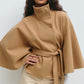 🍂Women's Stand Collar Cape-Style Coat with Belt
