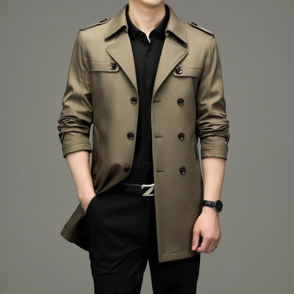 🧥 Men's Double Breasted Windbreaker Jacket 💨🛡️