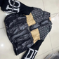 Women’s Patchwork Knit Sleeve Hooded Puffer Jacket|Livraison offerte ✈️