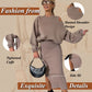 ❄️Early Winter Discount-50% OFF💃Women's Slanted Shoulder Sweatshirt & Sleeveless Dress Set
