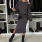❄️Early Winter Discount-50% OFF💃Women's Slanted Shoulder Sweatshirt & Sleeveless Dress Set