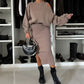 ❄️Early Winter Discount-50% OFF💃Women's Slanted Shoulder Sweatshirt & Sleeveless Dress Set