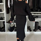 ❄️Early Winter Discount-50% OFF💃Women's Slanted Shoulder Sweatshirt & Sleeveless Dress Set