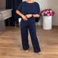 💞Hot Sale💞Elegant 3-piece Set Including Long Cardigan, Top and Pants