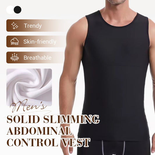 Plain men's compression tank top with tummy control