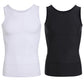 Plain men's compression tank top with tummy control