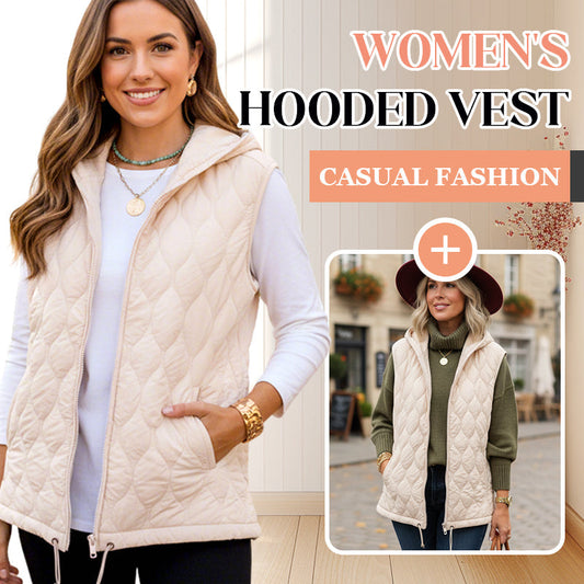 Women's Casual Fashion Warm Hooded Vest