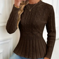 🎅🔥Buy 2 get free shipping⏳Women's Chunky-Knitted Crew Neck Peplum Sweater