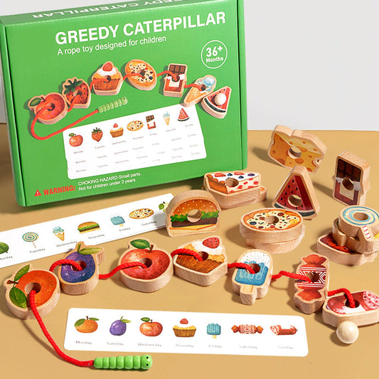 🎅Christmas Gift 50% OFF🎄Wooden Greedy Caterpillar Rope Toy for 3+ Year Old
