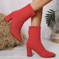 Women's Chunky Heel Pointed Toe Ankle Boots