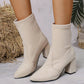 Women's Chunky Heel Pointed Toe Ankle Boots
