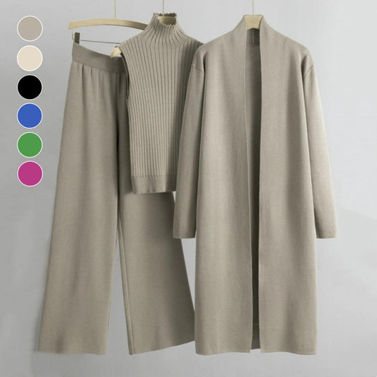 Fashion Trio - Sleeveless Tank Top, Cardigan, and Trousers