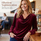 Women's Velvet Cowl Neck Long Sleeve Top