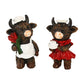2PCS Adorable Highland Cow Couple Figurines